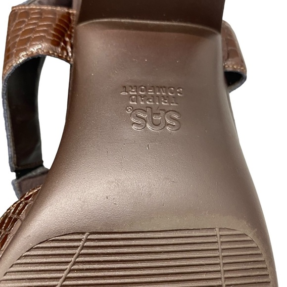 SAS San Antonio Shoemakers Suntimer Sandals Brown Croc Print Leather Comfort 10N - Picture 13 of 13